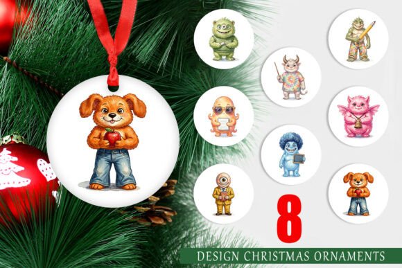 70s Monster Teacher Ornament PNG: Illustrations