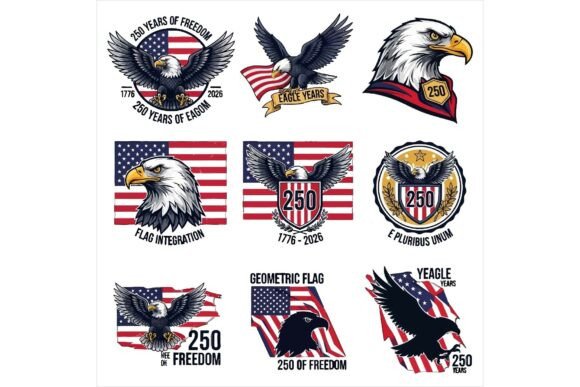 American Eagle Logos and Flags Bundle: Illustrations Review