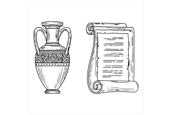 Ancient Greek Vase Illustrations for Crafters