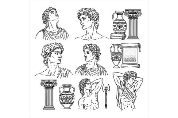 Ancient Roman Illustrations and Statues for Branding