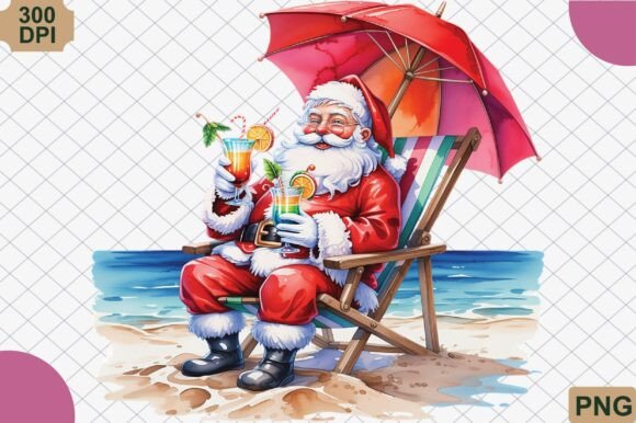 Beach Santa Summer Vacation PNG Review