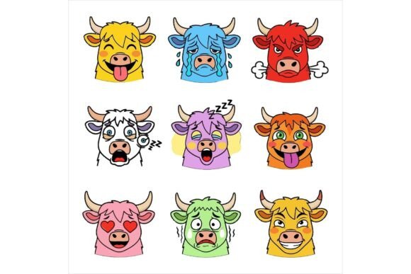 Cartoon Bull Faces Bundle: Bold Illustrations