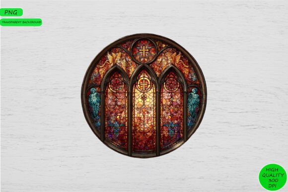 Christian Stained Glass Window PNG for Illustrations