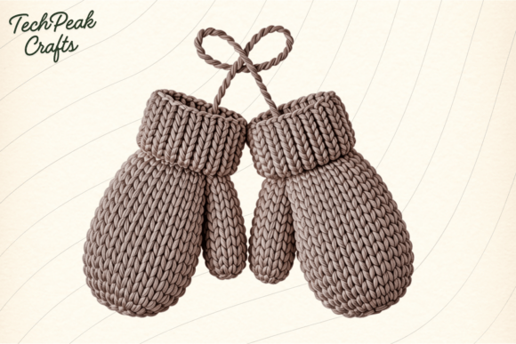 Crochet Mittens PNG: Cozy Illustrations for Branding