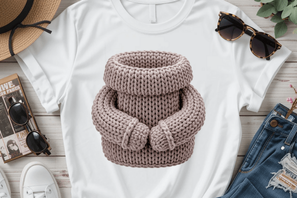 Crochet Scarf Mittens PNG: Cozy Illustrations for Blogs