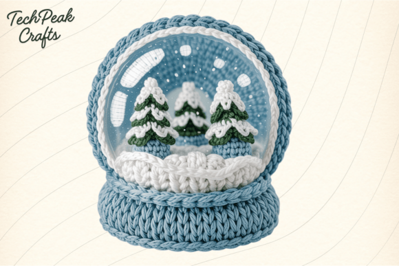 Crochet Snow Globe PNG: Illustrations for Sellers