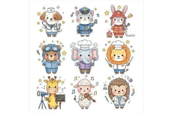Cute Cartoon Animals Bundle Freebie for Branding