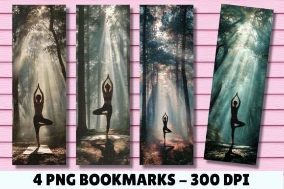 Ethereal Forest Sunbeam Yoga Bookmark: Illustrations