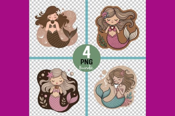Freebie Whimsical Mermaid Illustrations for Bloggers