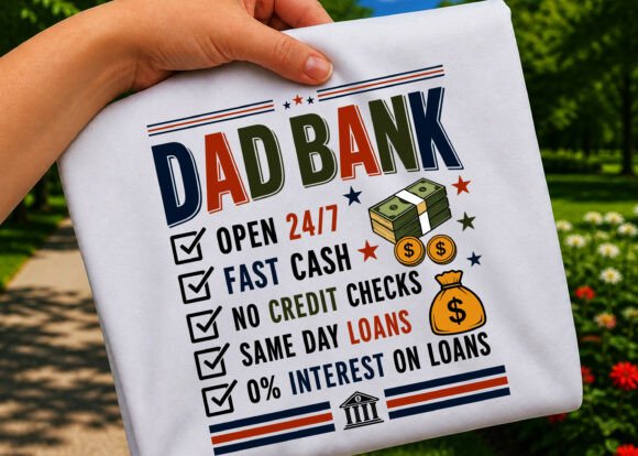 Funny Dad Bank Humor Father’s Day PNG Illustrations