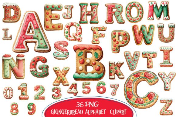 Gingerbread Alphabet Clipart: Sweet Illustrations