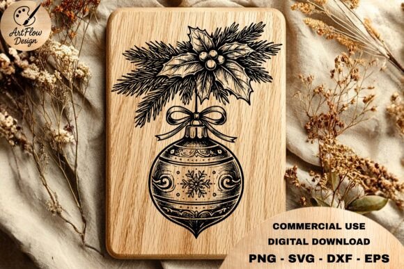 Holly Ornament Pine SVG: Festive Illustrations