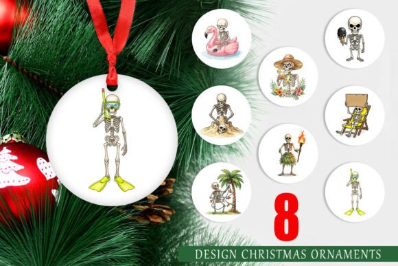 Review: Watercolor Summer Skeleton Ornament PNG