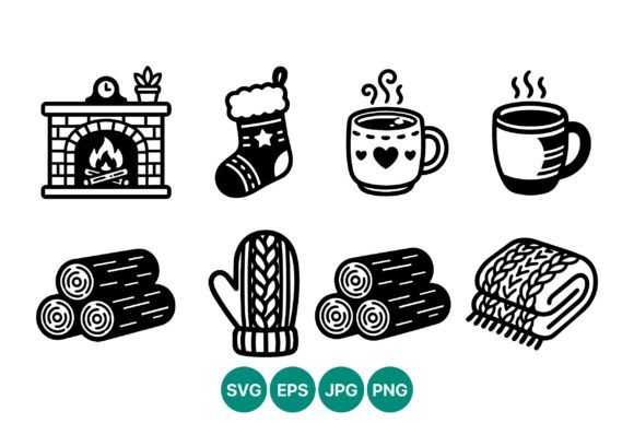 Review: Winter Cozy Fireplace Coffee Icons