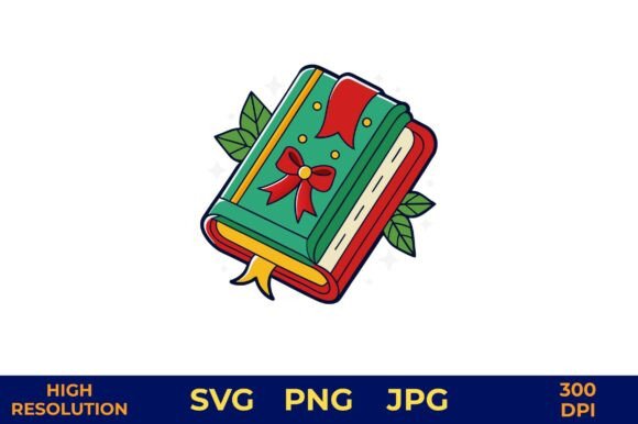 Reviewing Holiday Book with Floral and Star