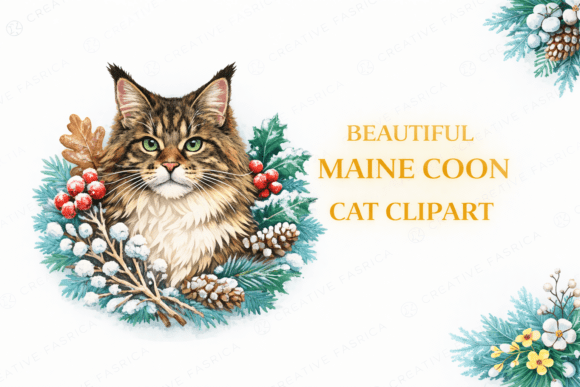 Reviewing the Winter Maine Coon Cat Clipart Portrait
