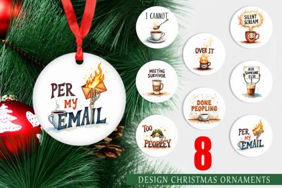 Snarky Office Coffee Ornament: Bold Illustrations for Blogs