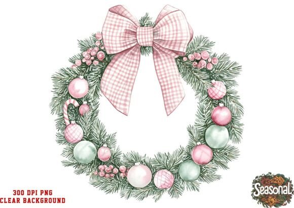 Soft Frost Ball Ornament Wreath PNG Review