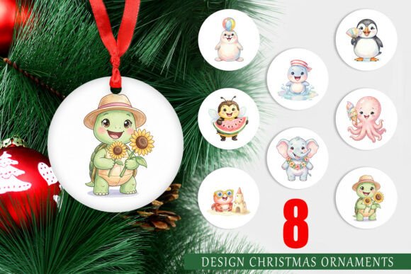 Summer Animals Watercolor Ornament PNG Review