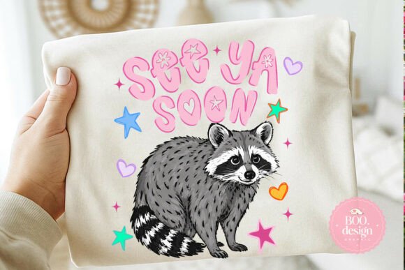 Summer See Ya Soon Racoon PNG: Illustrations for Branding