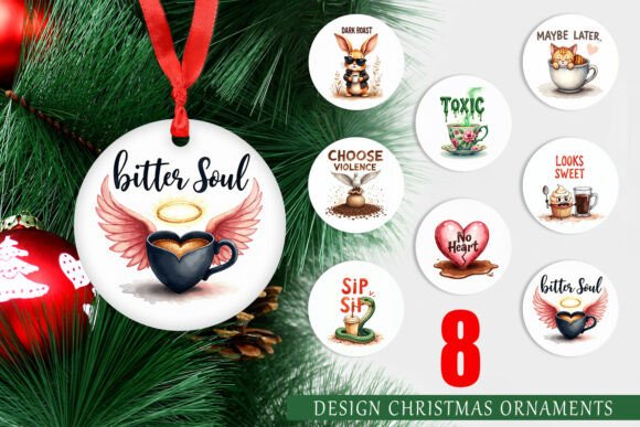 Sweet Snarky Ornament PNG: Illustrations for Crafters