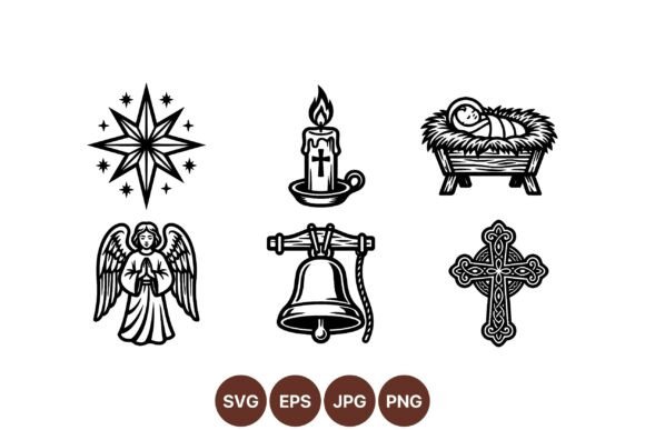 Vintage Religious Icon Clipart for Illustrations