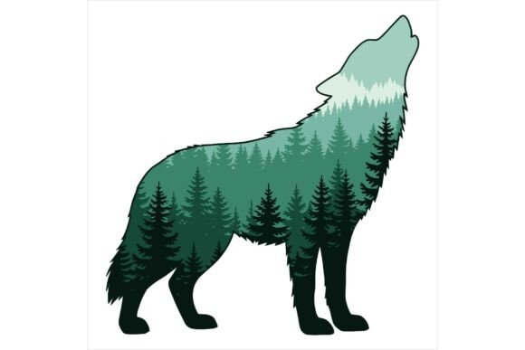 Wolf Howling at Forest Silhouette Nature Illustrations Review