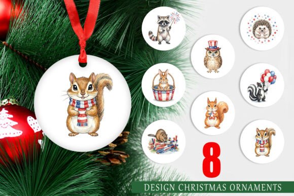 Woodland Patriotic Animal Ornament PNG Review